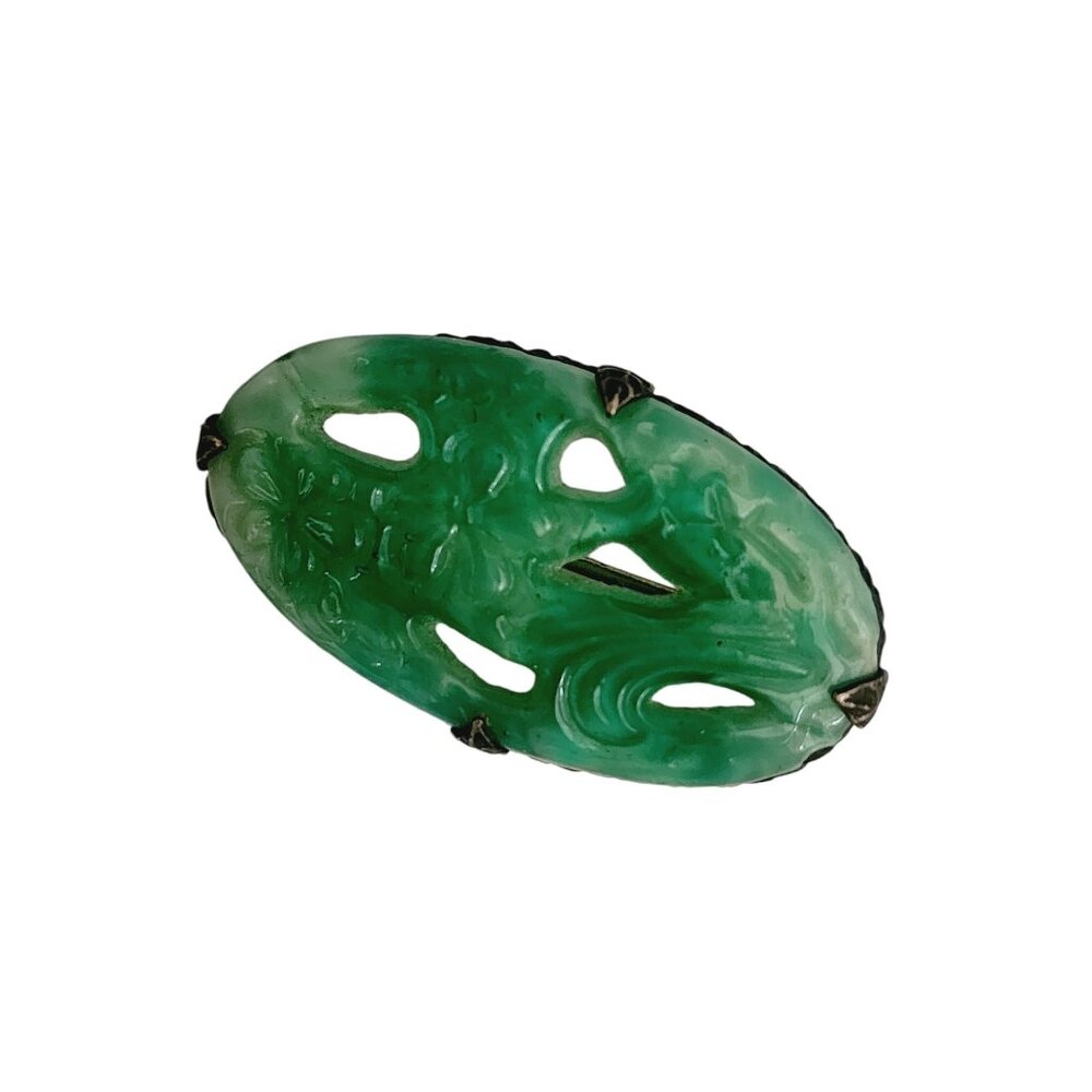 Vintage Peking Glass Faceted Brooch (A5579)